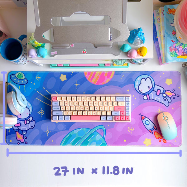 Space Bunny Water-Resistant Deskmat