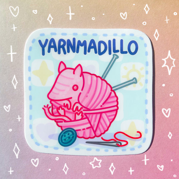 Yarnmadillo Glossy Waterproof Sticker