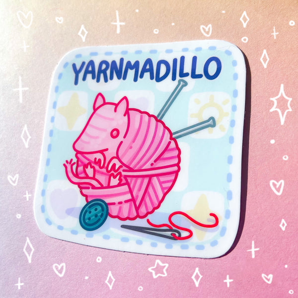 Yarnmadillo Glossy Waterproof Sticker