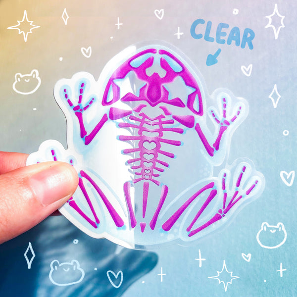 Frog Specimen Clear Waterproof Vinyl Sticker