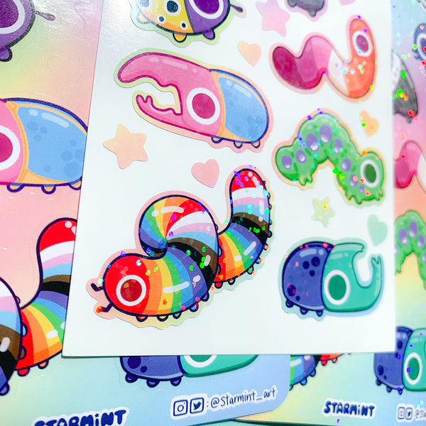 ON SALE Pride Bugs Waterproof Glossy/Holo Sticker Sheet