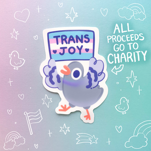 Trans Joy Pigeon Glossy Waterproof Sticker (PROCEEDS TO CHARITY)