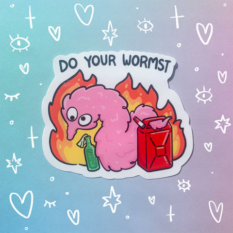 Do Your Wormst Worm on a String Sticker