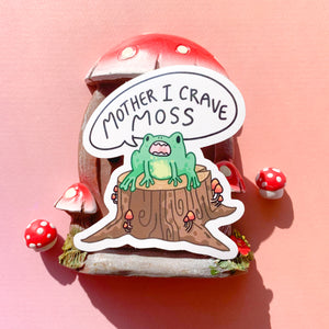 Mother I Crave Moss Frog Matte Waterproof Sticker