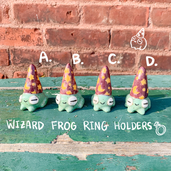 Wizard Frog Ceramic Figurine Ring Holder (DISCOUNTED)