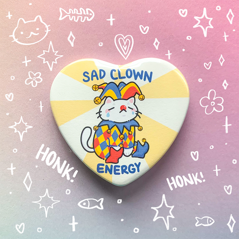 Sad Clown Energy Heart Button