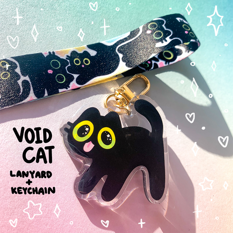 Void Cat Acrylic Charm and Lanyard