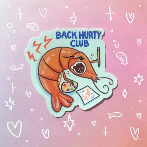 Back Hurty Club Glossy Waterproof Sticker