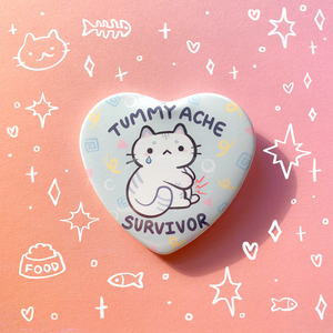 Tummyache Survivor Heart Button